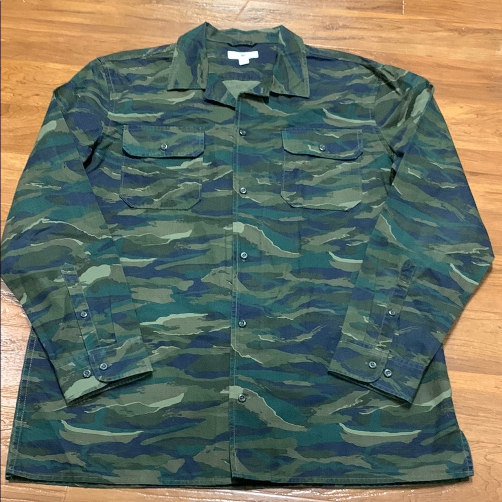 BP Green Camo Button-Up shirt Jacket